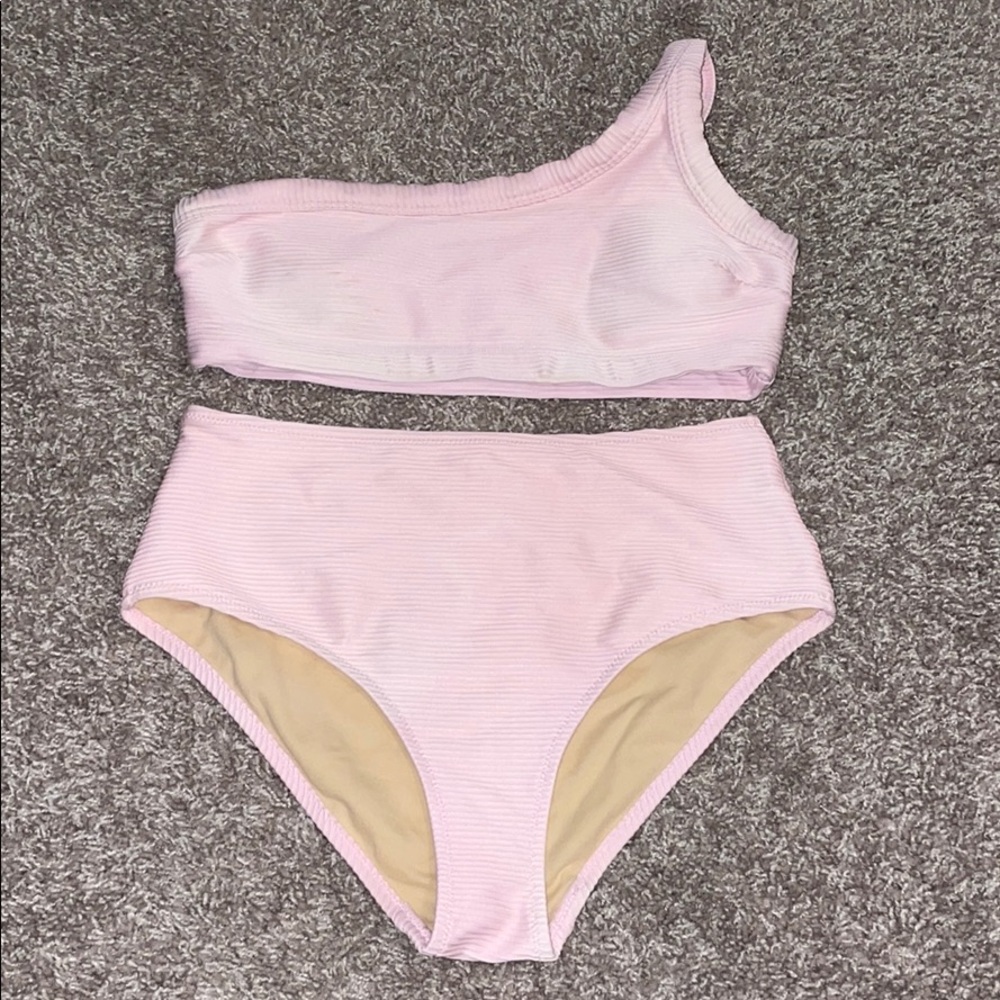 Pink high waisted bikini